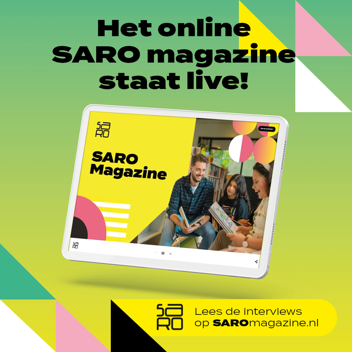 Social Media Post SARO Magazine Staat Live